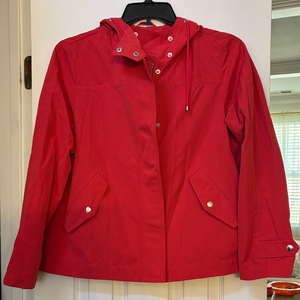 Loft Women's Red Hooded Jacket NWT